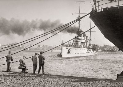 Ros. Puerto de Ceuta, 1925.<br/>Gelatina de plata con tratamiento de archivo